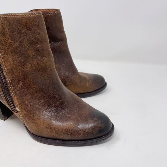 Sofft Womens 6.5 Brown Distressed Side Exposed Zip Ankle Booties Boot Leather - Picture 4 of 12